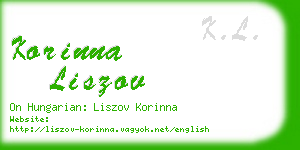 korinna liszov business card